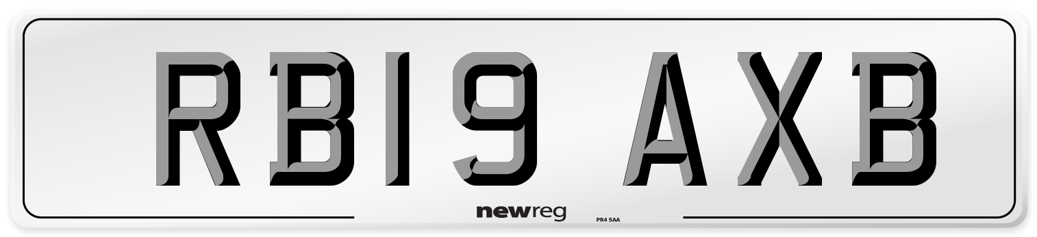 RB19 AXB Number Plate from New Reg